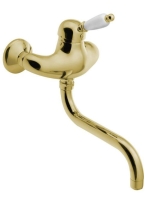 Sapho Kirké fali mosdó csaptelep fehér kerámia karral, arany