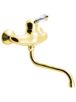 Sapho Kirké fali mosdó csaptelep kristály karral, arany KI15