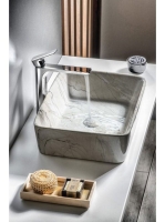 Sapho Dalma kerámia mosdó 48x38 cm, szürke márvány MM513 - F