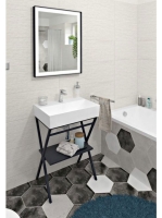 Sapho Ferro mosdóállvány polccal 56,5x39 cm, fekete SKA560-1