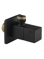 Sapho sarokszelep rozettával 1/2-3/8, matt fekete SL115 - Fü