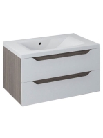 Sapho Wave II két fiókos mosdótartó szekrény pipererendezőve