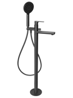 Sapho Pax szabadonálló kádcsaptelep zuhanyváltóval, matt fek