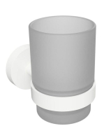 Bemeta White falra szerelhető üveg fogkefetartó pohár, fehér