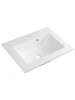 Sapho öntött márvány mosdó 60x45 cm, fehér YU060 - Fürdőszob