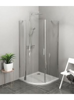 Polysan Zoom Line íves balos zuhanykabin 90x90 cm transzpare