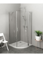 Polysan Zoom Line íves jobbos zuhanykabin 90x90 cm transzpar
