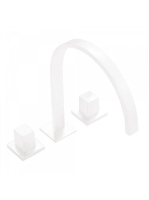 Tres Cuadro Exclusive 3-lyukú mosdó csaptelep Matt Fehér 008