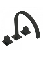 Tres Cuadro Exclusive 3-lyukú mosdó csaptelep Matt Fekete 00