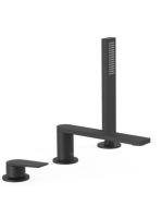 Tres Project 3-lyukú kádtöltő csaptelep zuhanyszettel, matt