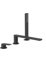 Tres Project 3-lyukú kádtöltő csaptelep zuhanyszettel, matt