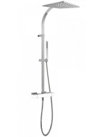 Tres Cuadro Exclusive termosztátos zuhanyrendszer Króm/Fehér