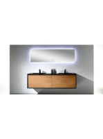 Wellis Tenebra 190 mosdószekrény 2 fiókkal, matt fekete/tölg