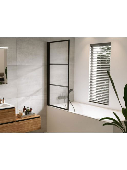 Riho Grid GB501 jobbos kádparaván átlátszó üveg 80x150, feke