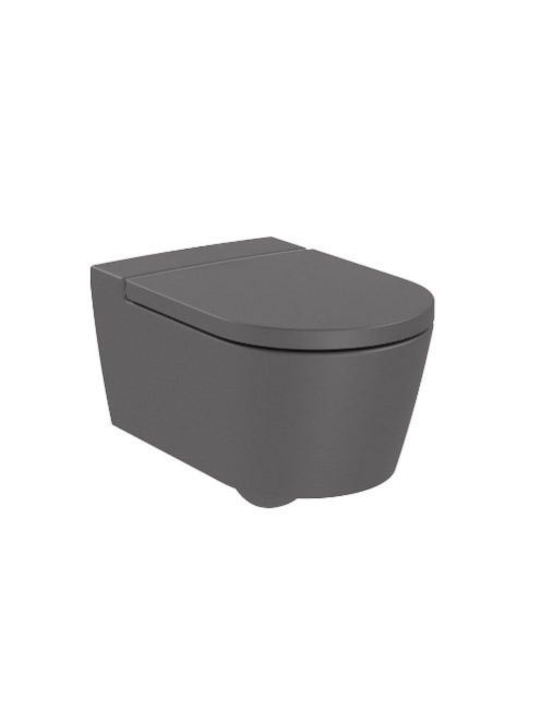 Roca Inspira Round fali WC csésze 56x37 cm Rimless onyx szín