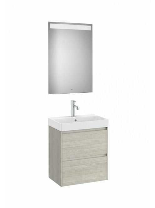 Roca Ona Pack 2 fiókos mosdószekrény mosdóval 55x36 tükör LE
