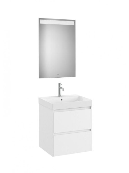 Roca Ona Pack 2 fiókos alsószekrény mosdóval 55x46 tükör LED