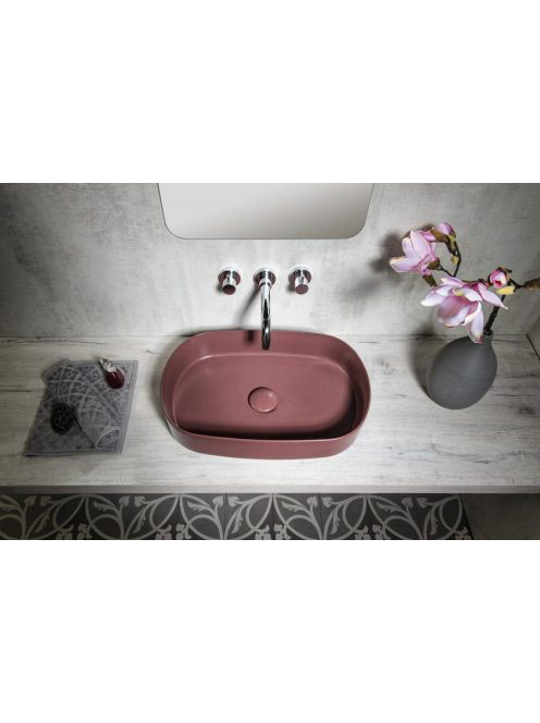 Sapho Infinity Oval kerámiamosdó 55x36 cm, gesztenye vörös 1