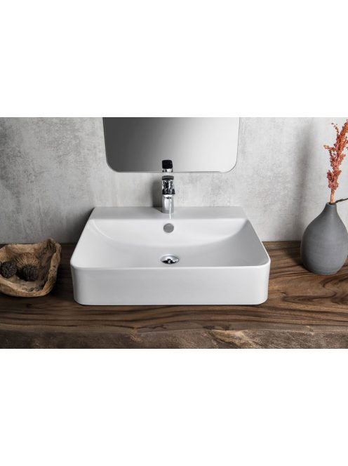 Sapho ISVEA Sott Aqua kerámia mosdó 61x50 cm, fehér 10SQ5106