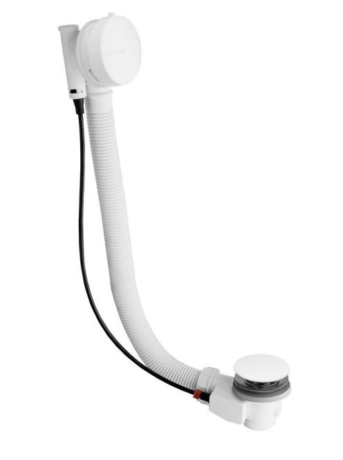 Polysan Marble kád le- és túlfolyó, bovdenes, fehér 11041W -