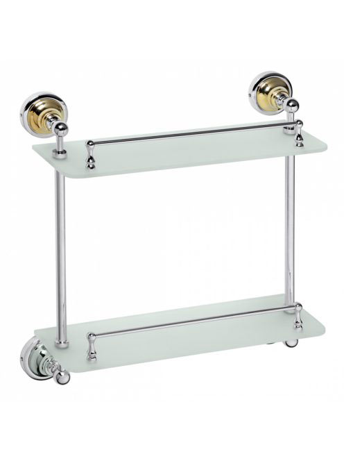 Bemeta Retro Dupla üvegpolc, króm/arany 144202128 - Fürdőszo