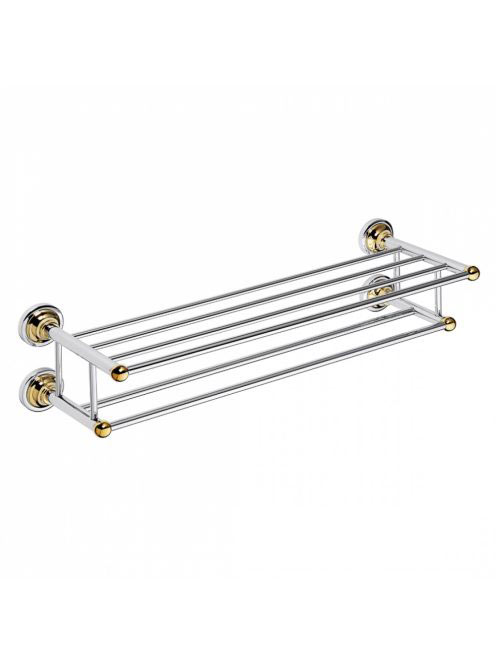 Bemeta Retro Dupla törölközőtartó polc 66,5 cm, króm/arany 1