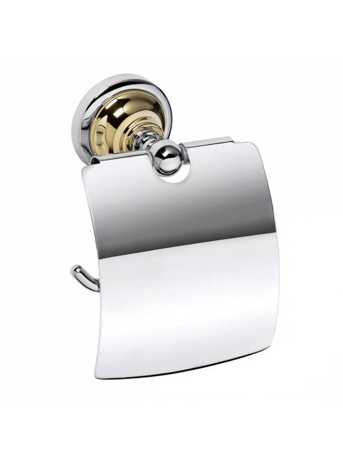 Bemeta Retro WC-papír tartó fedéllel, króm/arany 144212018 -