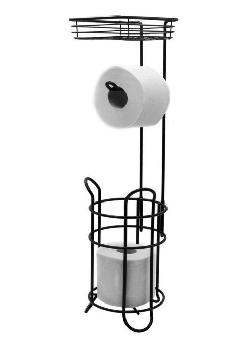 Sapho Ridder Mila álló WC-kefe és papírtartó fekete/fehér 21