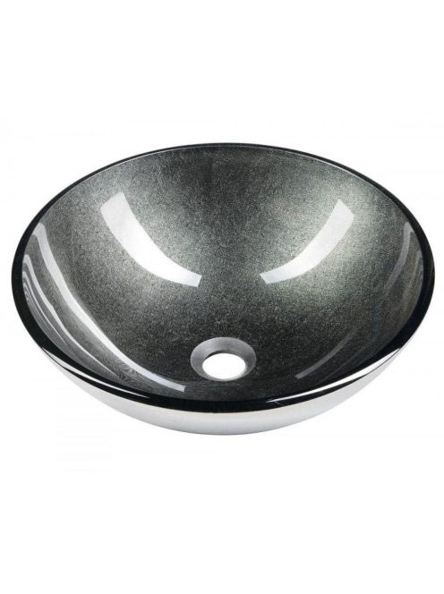Sapho Beauty Skin üvegmosdó 42x14 cm, metál szürke 2501-16 -