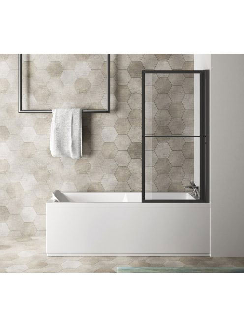 Polysan Kagera teleszkópos kádparaván 71x140 cm, matt fekete