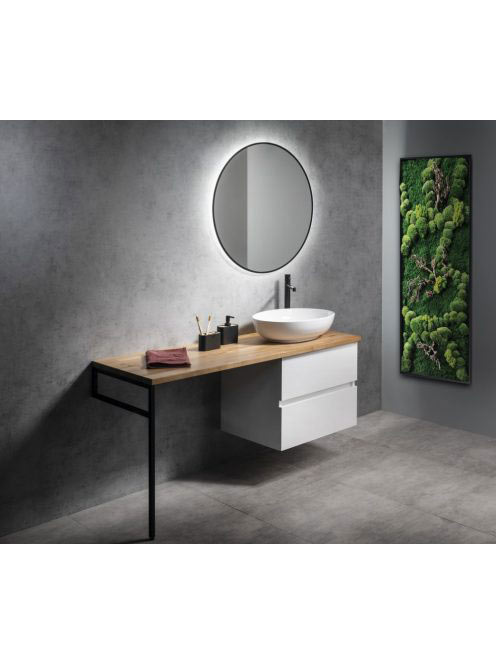 Sapho Sharon ovális LED tükör 80 cm, matt fekete 31255CI - F