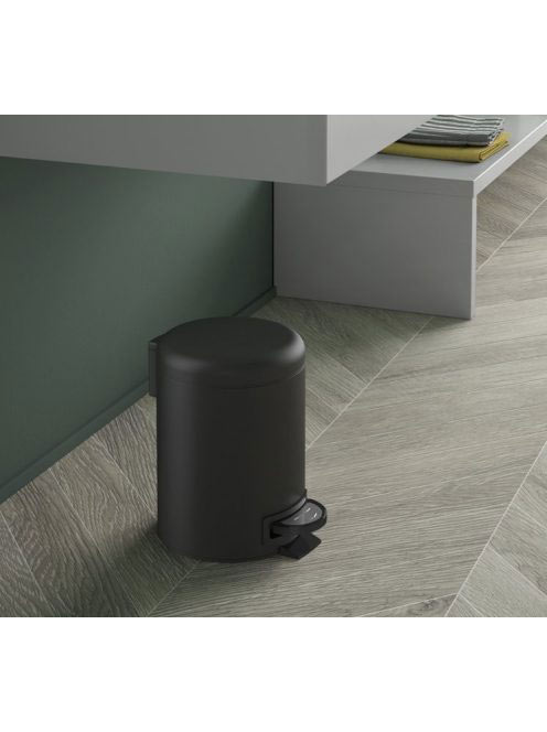 Sapho Potty pedálos szemetes 5l, Soft Close, matt fekete 320