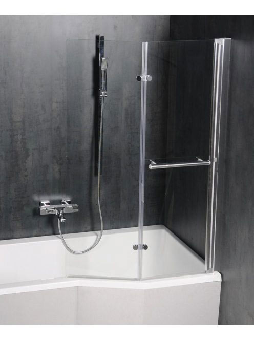 Polysan Odessa teleszkópos kádparaván 97x140 cm, csiszolt al