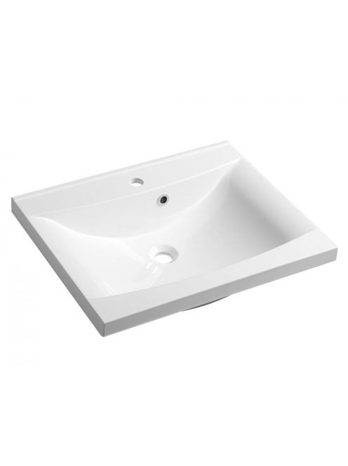 Sapho Luciola öntöttmárvány mosdó 60x48 cm túlfolyóval, fehé