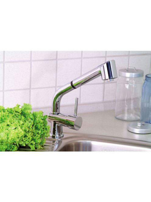 Sapho Rhapsody álló mosogató csaptelep kihúzható zuhanyfejje