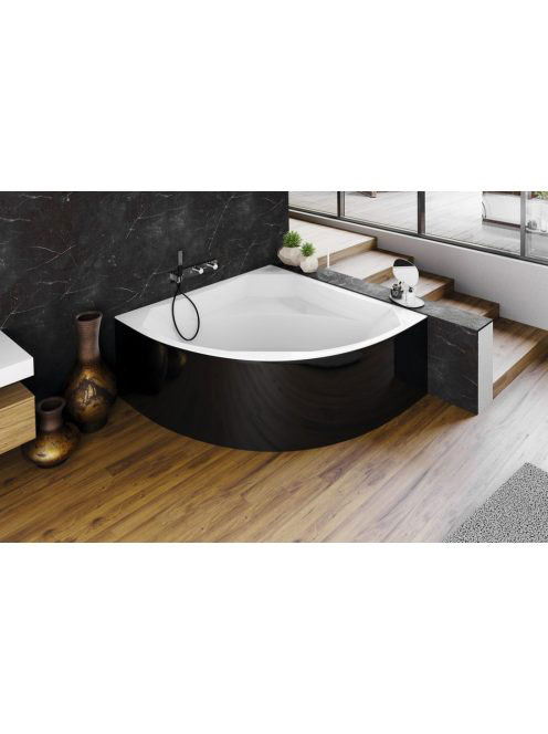 Polysan Rosana Monolith akril sarokkád 146x146 cm, fehér/fek