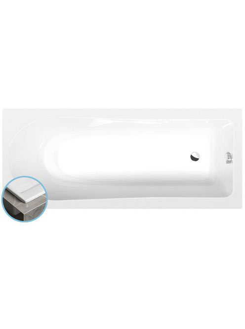 Polysan Lisa Slim kád 170x70x47 cm, fehér 87111S - Fürdőszob