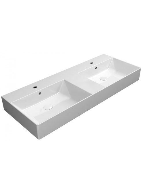 Sapho Gsi Kube X dupla kerámia mosdó 2 furattal 120x47 cm, E