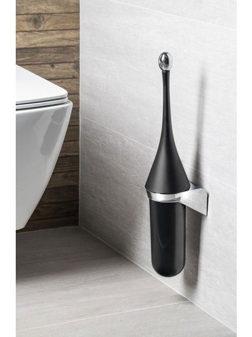 Sapho Colored fali WC kefetartó matt fekete A65801NE - Fürdő