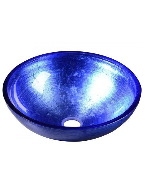 Sapho Murano üvegmosdó 40x14 cm, kék AL5318-65 - Fürdőszoba