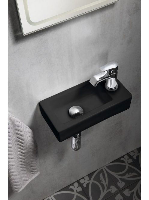 Sapho Zoe kerámiamosdó 37x18 cm, 1 csapfurattal, jobbos, mat