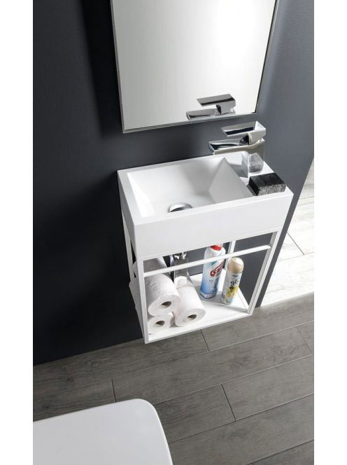 Sapho Small Amarok öntött márvány mosdó 40x22cm, jobbos, feh