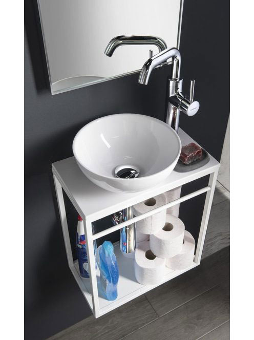 Sapho Crest mosdótartó konzol MDF polccal 39,5x45x21,7cm, ma