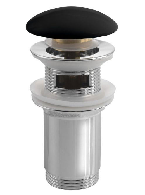 Sapho Click-Clack mosdó leeresztő túlfolyóval, matt fekete k