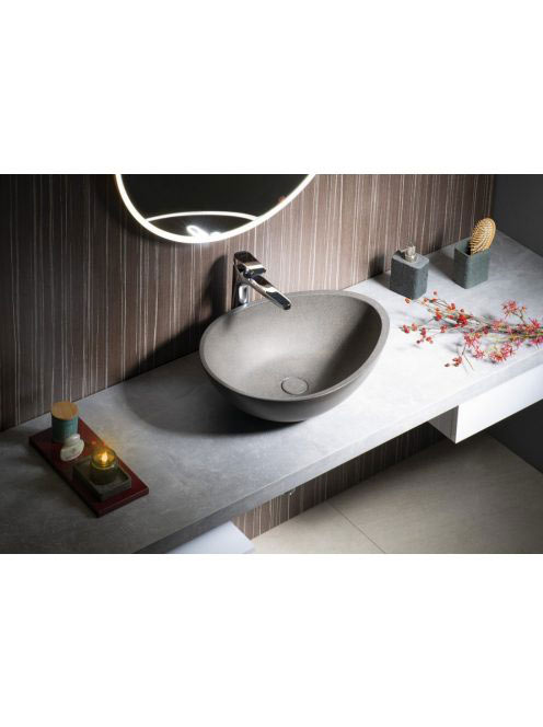 Sapho Punc beton mosdó 53x39cm, szürke gránit BH7001 - Fürdő