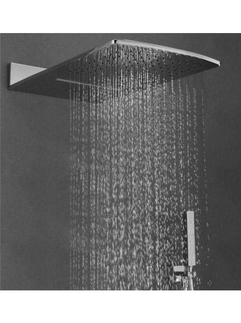 Sapho fali fejzuhany esőztetővel és kaszkád kifolyóval, króm