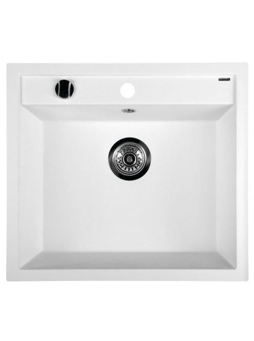Sapho Gránit egymedencés mosogató 57x51 cm, túlfolyóval, feh