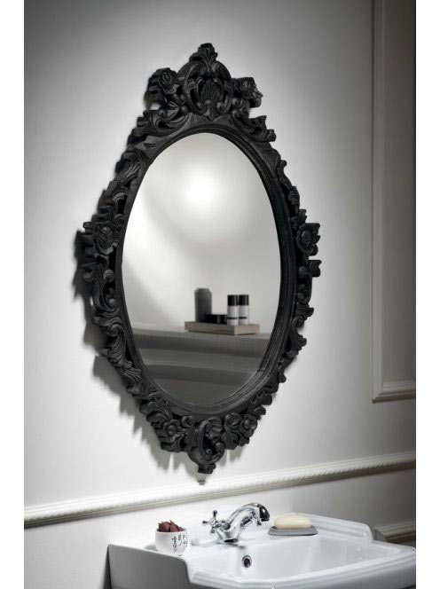 Sapho Desna keretes tükör 80x100 cm, fekete IN357 - Fürdőszo