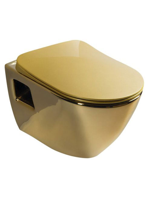 Sapho Paula Slim WC ülőke, soft close, arany KC0903 - Fürdős