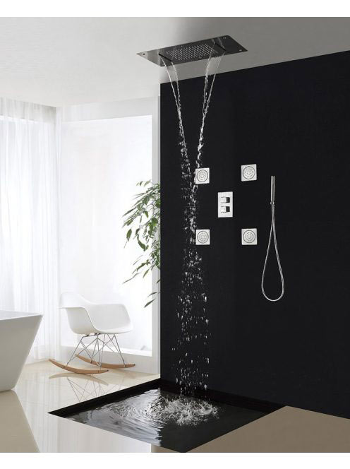 Sapho Mennyezetbe építhető fejzuhany esőztetővel és kaszkád